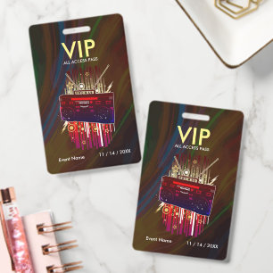 Aangepaste Neon Light Streak VIP-pas voor evenemen Badge
