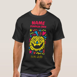 Aangepaste Neon Pompoen Pop Art Funny Halloween T-shirt