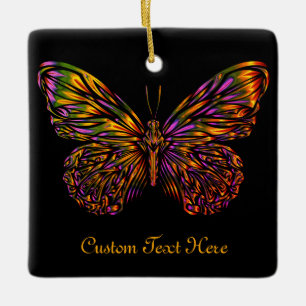 Aangepaste Neon Rainbow Butterfly Keramisch Ornament