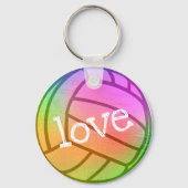 Aangepaste Neon Rainbow Volleybal Sleutelhanger (Voorkant)