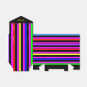 Aangepaste Neon Stripes Party Favor Box Bedankdoosjes (Uitgevouwen)