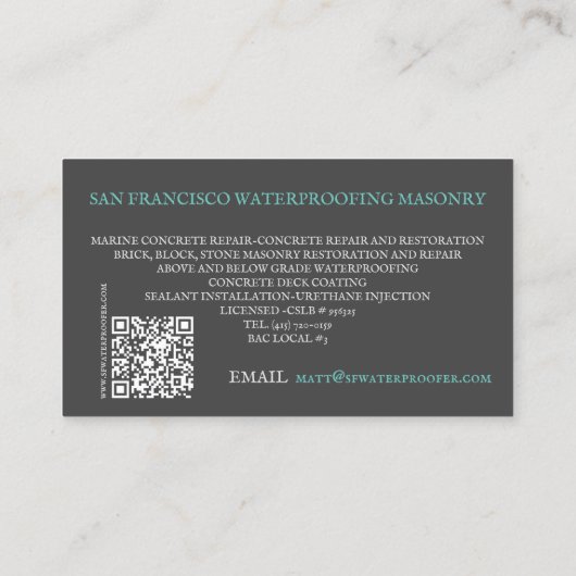 Aangepaste Neptunus Trident Logo / QR-code / URL m Visitekaartje (Achterkant)