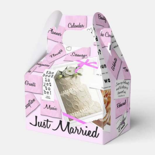 Aangepaste net getrouwde bruiloft gunst dozen bedankdoosjes (Achterkant)