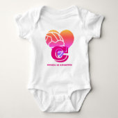 Aangepaste netball Player Position Heart Print Romper (Voorkant)