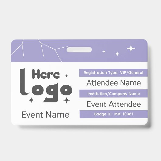 Aangepaste netwerkevenement Badge ID (Voorzijde)