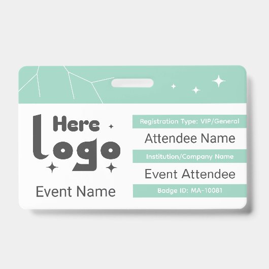 Aangepaste netwerkevenementbadge-ID Badge (Voorzijde)