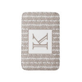 Aangepaste neutrale aardachtige Taupe zigzag Art S Badmat (Voorkant Verticaal)