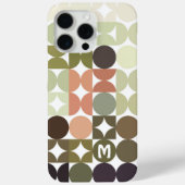 Aangepaste Neutrale Tan Olijfgroen Zwart Retro Pat Case-Mate iPhone Case (Achterkant)