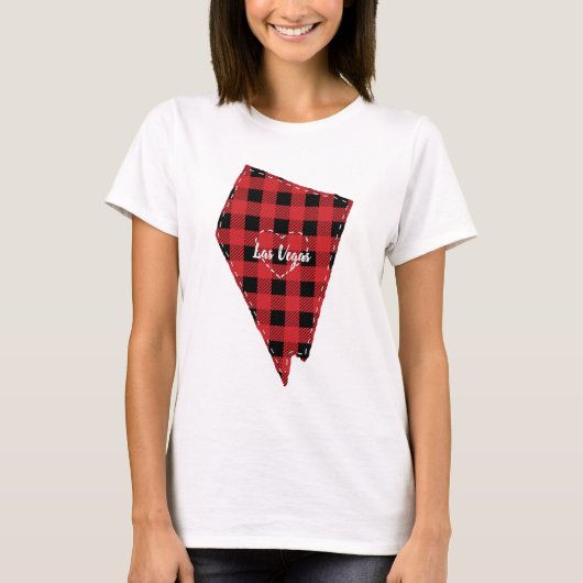 Aangepaste Nevada Hometown State Plaid Kerstmis T-shirt (Voorkant)