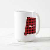 Aangepaste New Mexico Hometown State Plaid Kerstmi Koffiemok (Voorkant rechts)