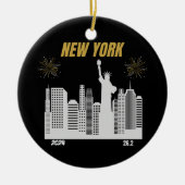 Aangepaste New York 2024 Marathon Runner Gift Keramisch Ornament (Voorkant)