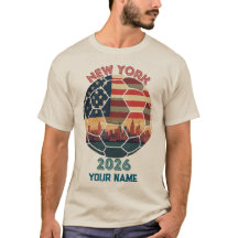 Aangepaste New York 2026 Voetbal USA Vlag Silhouet