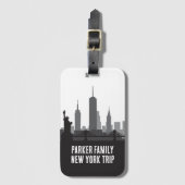 Aangepaste New York Trip Skyline Vrijheidsbeeld Bagagelabel (Voorkant (verticaal))