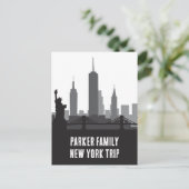 Aangepaste New York Trip Skyline Vrijheidsbeeld Briefkaart (Staand voorkant)