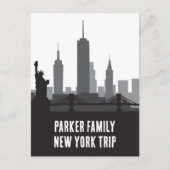 Aangepaste New York Trip Skyline Vrijheidsbeeld Briefkaart (Voorkant)
