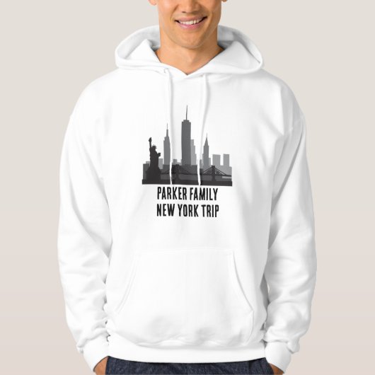 Aangepaste New York Trip Skyline Vrijheidsbeeld Hoodie (Voorkant)