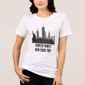 Aangepaste New York Trip Skyline Vrijheidsbeeld Tri-Blend Shirt (Voorkant)