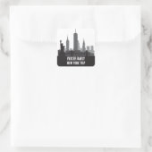 Aangepaste New York Trip Skyline Vrijheidsbeeld Vierkante Sticker (Tas)