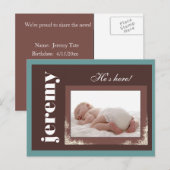 Aangepaste Nieuwe Baby aankondiging (Voorkant / Achterkant)