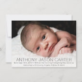 Aangepaste nieuwe baby-pasgeboren baby geboortevle aankondiging (Voorkant)