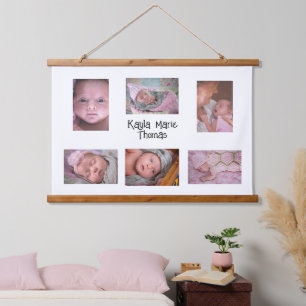 Aangepaste nieuwe babyfoto's wandelen hangend wandkleed