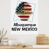 Aangepaste nieuwe Mexico-status Poster (Keuken)