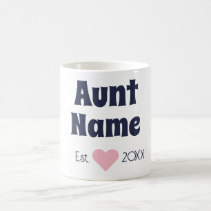 Aangepaste Nieuwe Tante Gevestigde Navy & Roze Mok