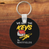 Aangepaste nieuwe thuiseigenaren die overeenkomen  sleutelhanger (Voorkant)