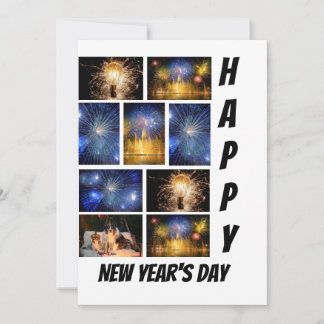Aangepaste nieuwjaarsdag 9 Foto Collage Kaart