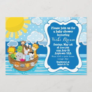 Aangepaste Noah's Ark Baby shower Uitnodiging