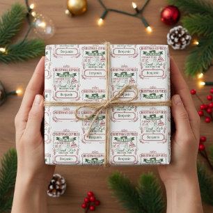 Aangepaste Noordpool Kerstmis Express Cadeaupapier