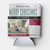 Aangepaste Noordpool krant Kerstfoto Blikjeskoeler (Voorkant)