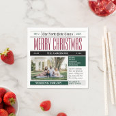 Aangepaste Noordpool krant Kerstfoto Servet (Insitu)