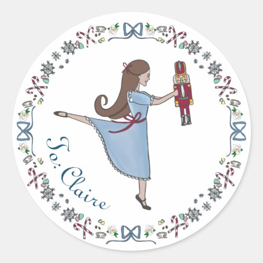Aangepaste Notenkraker Ballet Christmas Gift Label (Voorkant)