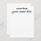 Aangepaste notitie van notities (Voorkant / Achterkant)