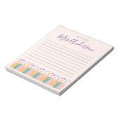 Aangepaste notitie van Schattige Crayon Teacher No Notitieblok (Gedraaid)