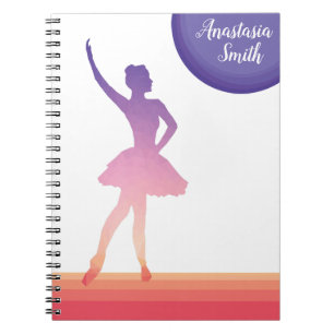 Aangepaste notitieblok ballerina silhouette dansen notitieboek