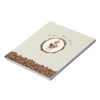 Aangepaste notitieblok voor koffiezaak – gepersona