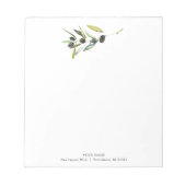 Aangepaste Notitieblokken Waterverf Olive Branch (Voorkant)