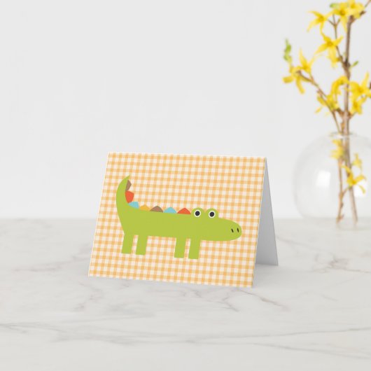 Aangepaste notitiekaarten | Alligator (Gele Bloem)