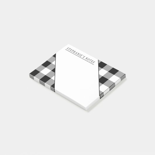 Aangepaste notities Buffalo Plaid Post-it® Notes (Schuin)
