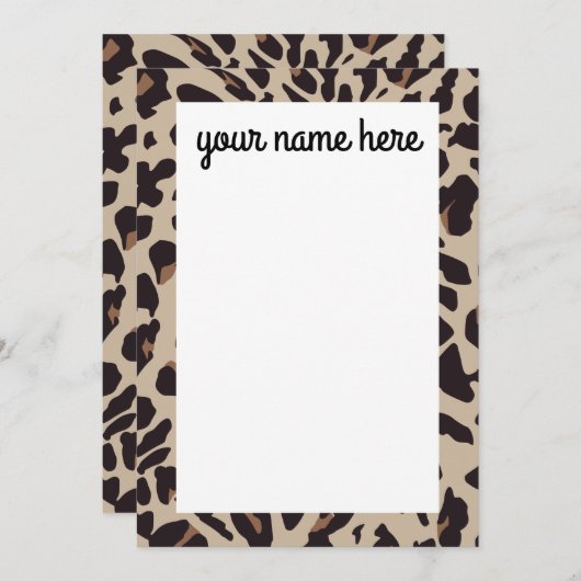 Aangepaste notities voor afdrukken op luipaard (Voorkant / Achterkant)