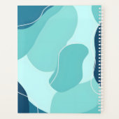 Aangepaste Nova Sinclair Abstract Teal Organische Planner (Achterkant)