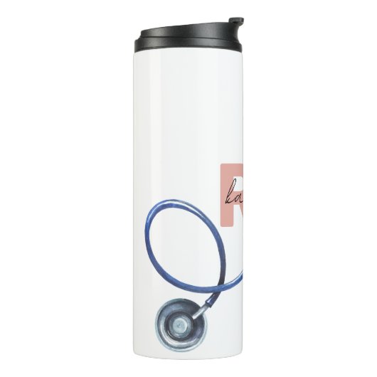 Aangepaste NP Name Cadeft van Nurse Practitioner R Thermosbeker (Gedraaid links)