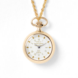 Aangepaste NURSE Pensioen Horloge Goud Wit Elegant