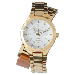 Aangepaste NURSE Pensioen Horloge Goud Wit Elegant
