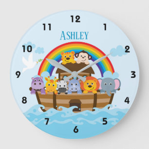 Aangepaste Nursery Wall Clock van Noah Grote Klok