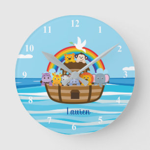Aangepaste Nursery Wall Clock van Noah Ronde Klok