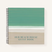 Aangepaste Ocean Beach House Square Gastenboek Notitieboek (Voorkant)