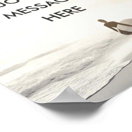 Aangepaste Ocean Sunset Surfer Quote Poster (Hoek)